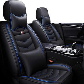 أغطية مقاعد السيارة 8 مقاعد لسيارة جي إم سي يوكون XL 2000-2025، أغطية وسائد جلدية متينة مقاومة للماء، واقي مقعد بتغطية كاملة قابلة للتنفس (قياسي، أسود) in Kuwait