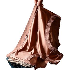 Womens Satin Panties Silky Underwear Full Coverage No Show Hipster Panties High Waist Cheeky Ice Invisible Briefs in Kuwait