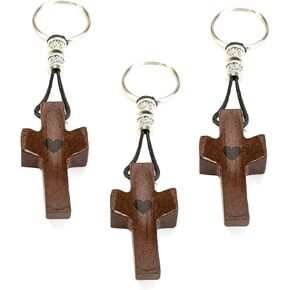 3 PCS Christian Cross Keychain for Women,Wooden Pocket Cross Fidget Keychain for Men,Anxiety Relief Religious Gifts in Kuwait