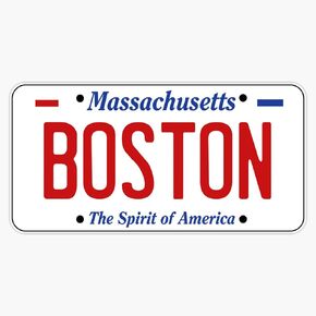 Boston - Massachusetts License Plate Vinyl Decal Sticker Car Waterproof Car Decal Bumper Sticker 5" in Kuwait