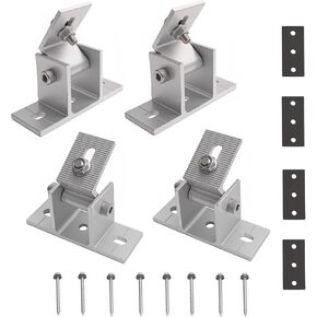 4 Pack Adjustable Solar Panel Tilt Mount Bracket Base, Tilt Angle 10°-60° Flat Roof Mount Holder, RV Solar Panel Mounts Clamp, Solar Panel Roof Panel Stand in Kuwait