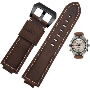 Convex Mouth Leather Watch Strap For Timex Compass T2n739 T2n720 T2n721 Watchband in Kuwait