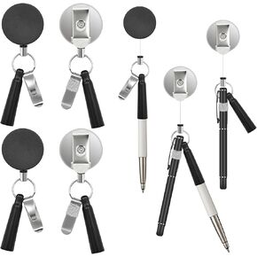 Retractable Pen Holder-31.5in, With Silicone Pencil Sleeve And Elastic Chain Ring, Easy To Use, Suitable For Carpenter, Doctors, Nurses, Warehouse Staff And Waiters (Pack of 4) in Kuwait