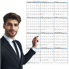2026 Laminated - 24" x 36" Large Monday Start Week Wall Calendar - Vertical 12 Month Yearly Annual Planner in Saudi Arabia