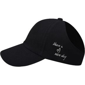 Heart Backless Baseball Hat for Women High Ponytail Baseball Cap Natural Curly Hair Hat Adjustable Running Hat 2026 in Kuwait