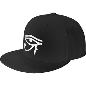 The Eye of Horus Ra Egyptian Illuminati Flat Brim Baseball Cap Men's and Women's Adjustable Hat Black in Kuwait