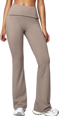 BRXL لا التماس الأمامي أضعاف أكثر من طماق مضيئة للنساء طويل القامة 31 "فولدوفر بنطال رهيف منتصف منخفضة الخصر صالة زبداني السراويل الناعمة in Kuwait