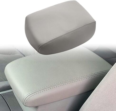 NLQR Center Console Lid Armrest Cover Replacement Microfiber Leather Gray Compatible with Toyota Highlander 2008 2009 2010 2011 2012 2013 in Saudi Arabia