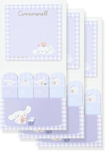 Cute Sticky Notes 3 Pack - Kawaii Sticky Notes, Cute Cartoon Self Stick Memo Pads, Office Stationery Supplies, Desk Accessories - Quality Adhesive for Notes/Reminder (Cinnamon-roll) in Kuwait