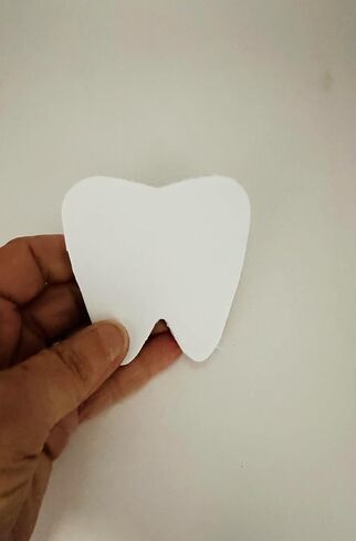 SHAPES ETC. 50 Sheets Tooth Sticky Notepad 3in White, Cute Self Stick Note, Dental Notepad, Lunch Box Notes, Dentist Gift, Bulletin Board Décor, Gifts, Tags, Decorations, Memos, Reminders, Made in USA in Saudi Arabia