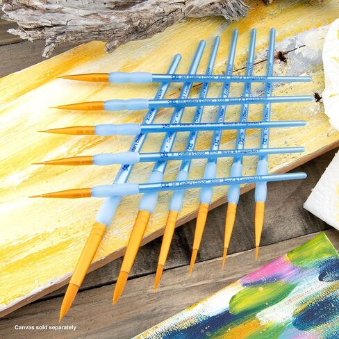 Royal and Langnickel Crafter's Choice Round Taklon Variety Brush Set - Gold (Pack of 11) in Saudi Arabia