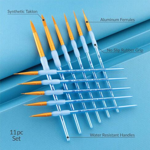Royal and Langnickel Crafter's Choice Round Taklon Variety Brush Set - Gold (Pack of 11) in Saudi Arabia