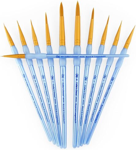 Royal and Langnickel Crafter's Choice Round Taklon Variety Brush Set - Gold (Pack of 11) in Saudi Arabia