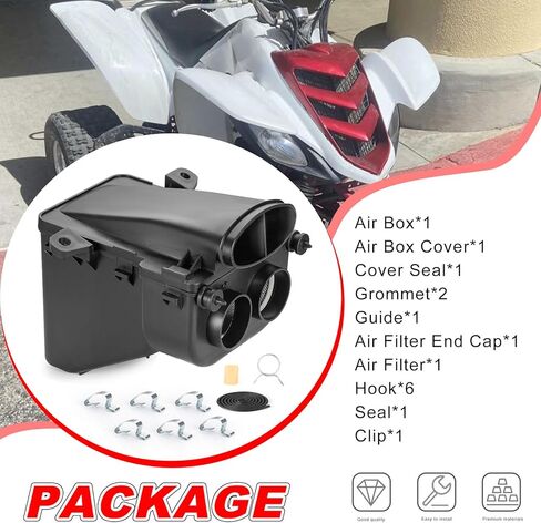 صندوق هواء السحب + فلتر الهواء + غطاء + مجموعة تجميع الدليل لياماها رابتور 660R YFM660R 2002-2005 in Kuwait