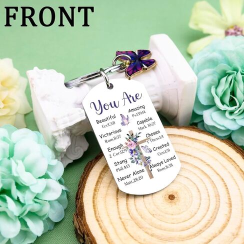 igvean هدايا الكتاب المقدس آية الكتاب المقدس هدايا فراشة المفاتيح هدية روحية للنساء هدية دينية مسيحية ملهمة للنساء الأصدقاء الأخت Bestie ابنة أمي عمة الإيمان القائم على الحاضر in Kuwait