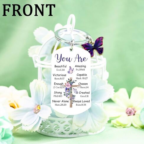 igvean هدايا الكتاب المقدس آية الكتاب المقدس هدايا فراشة المفاتيح هدية روحية للنساء هدية دينية مسيحية ملهمة للنساء الأصدقاء الأخت Bestie ابنة أمي عمة الإيمان القائم على الحاضر in Kuwait