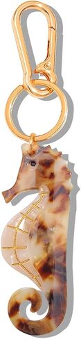 Seahorse Bag Charm & Keychain - Premium Acetate Seahorse with Gold-Tone Metal Ring & Lobster Clasp - Dual Use Accessory in Kuwait