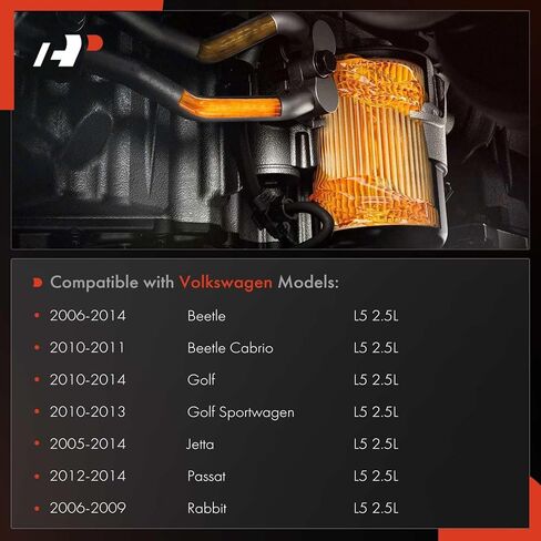 مجموعة غطاء غطاء فلتر الزيت الممتاز متوافقة مع فولكس فاجن جيتا 2005-2014، باسات 2012-2014، جولف 2010-2014، جولف سبورتواجن 2010-2013، بيتل 2006-2014، بيتل كابريو 2010-2011، أرنب in Saudi Arabia