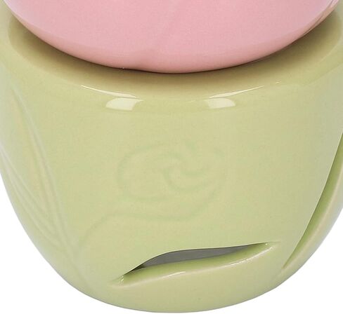 Wax Burners, Pink Flower Shape Ceramic Aromatherapy Burner, Essential Oil Compatible, Aromatherapy Oil Warmer Ceramic Candle Holder Essential Oil Burner for Home Bedroom Decor in Saudi Arabia
