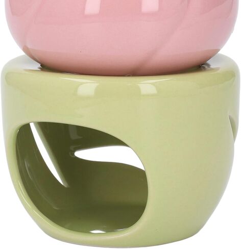 Wax Burners, Pink Flower Shape Ceramic Aromatherapy Burner, Essential Oil Compatible, Aromatherapy Oil Warmer Ceramic Candle Holder Essential Oil Burner for Home Bedroom Decor in Saudi Arabia