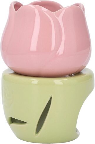 Wax Burners, Pink Flower Shape Ceramic Aromatherapy Burner, Essential Oil Compatible, Aromatherapy Oil Warmer Ceramic Candle Holder Essential Oil Burner for Home Bedroom Decor in Saudi Arabia