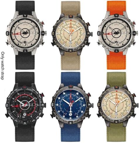 Canvas Convex watch Strap For TIMEX Tide Compass T2N721 T2N720 TW2T76500 TW2T76300 Nylon Wristband Bracelet in Saudi Arabia