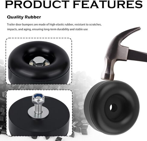 2PCS 2.5 Inch Trailer Door Bumper Rubber Stops,Trailer Ramp Door Rubber Bumpers for Shock Absorption with Screws/Nuts/Gaskets,Universal Rubbers Bump Stop Enclosed Trailers Parts in Saudi Arabia