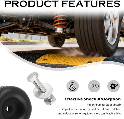2PCS 2.5 Inch Trailer Door Bumper Rubber Stops,Trailer Ramp Door Rubber Bumpers for Shock Absorption with Screws/Nuts/Gaskets,Universal Rubbers Bump Stop Enclosed Trailers Parts in Saudi Arabia