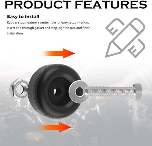 2PCS 2.5 Inch Trailer Door Bumper Rubber Stops,Trailer Ramp Door Rubber Bumpers for Shock Absorption with Screws/Nuts/Gaskets,Universal Rubbers Bump Stop Enclosed Trailers Parts in Saudi Arabia