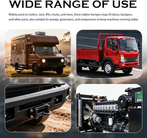 2PCS 2.5 Inch Trailer Door Bumper Rubber Stops,Trailer Ramp Door Rubber Bumpers for Shock Absorption with Screws/Nuts/Gaskets,Universal Rubbers Bump Stop Enclosed Trailers Parts in Saudi Arabia