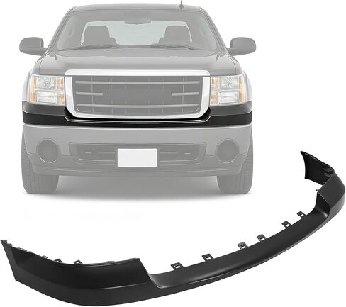 Front Upper Bumper Cover Compatible with 2007-2013 GMC Sierra 1500 Replacement for GM1014102 25783584 15891683 PP Plastic W/O Tow Hook Fog Light Parking Aid Sensor Holes in Saudi Arabia