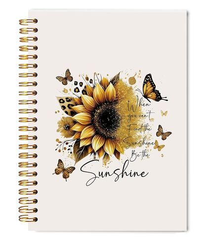 Welshower Sunflower Butterfly ملهمة مجلة دفتر الملاحظات، دفتر تحفيزي للنساء الرجال، هدايا عباد الشمس للنساء، مجلة التأكيد الإيجابي، 5.5 × 8.3 بوصة in Saudi Arabia