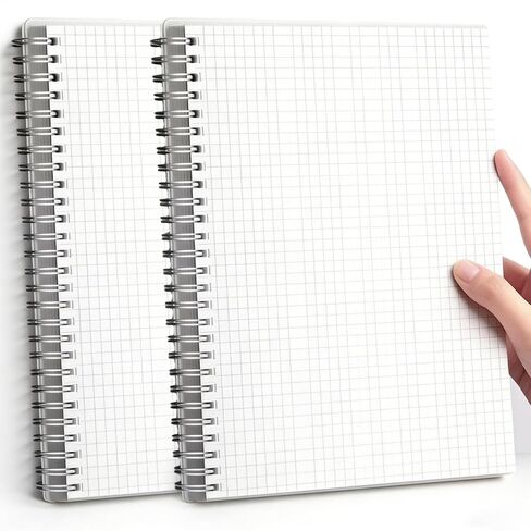 2PCS 80-Sheet 160-Page A5 Grid Notebook, A5 Spiral Notebook Suitable for Office, Notes, Drafts, Drawing, And Writing Supplies in Saudi Arabia