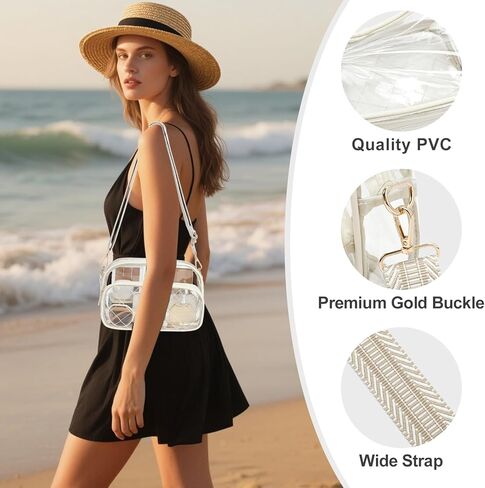 NEOREAL Clear Bag for Stadium Events Transparent Bags Crossbody Small Purse for Women Girls for Concerts Sports Approved in Kuwait