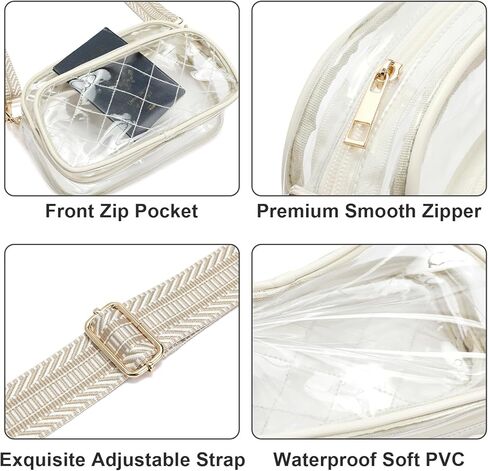 NEOREAL Clear Bag for Stadium Events Transparent Bags Crossbody Small Purse for Women Girls for Concerts Sports Approved in Kuwait