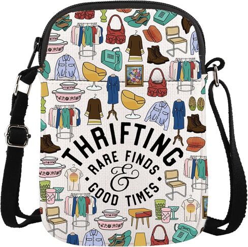 GJTIM Thrift Store Lover Gift Thrift Shopper Gift Thrifting Rare Finds Good Times Crossbody Bag for Thrifter in Saudi Arabia