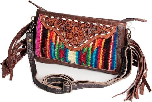 American Darling Small Crossbody Hand Tooled Saddle Blanket Genuine Leather Western Women Bag Handbag Purse | for Cute in Saudi Arabia