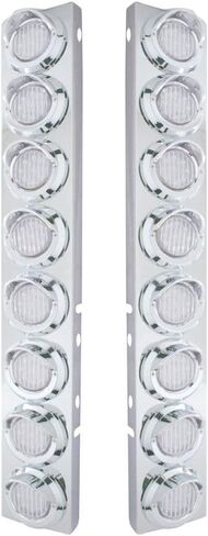 United Pacific 33601 - Ss Front Air Cleaner Light Bar With Bracket For Peterbilt Trucks - Clearance/Marker Light, Amber in Saudi Arabia