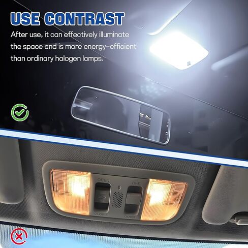 6PCS 31mm LED Car Light Bulb Interior, Bright 9-SMD 4014 Chips, 6614F 6641 6612F Festoon LED Bulb for Car, 12V Automotive Bulbs for Vanity Mirror, Sun Visor, Dome Lights (White) in Saudi Arabia