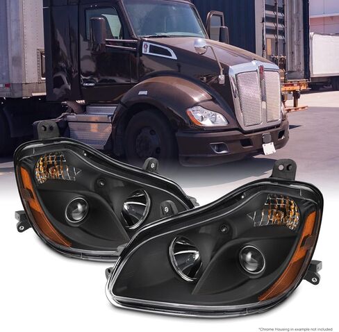 AKKON - Fits 2013-2019 Kenworth T680 OE Halogen Style Projector Headlights Black Housing - Pair Replacement in Saudi Arabia
