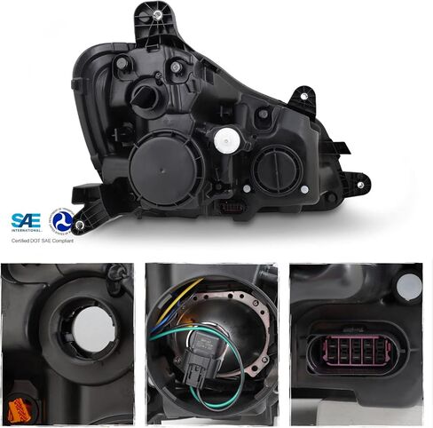 AKKON - Fits 2013-2019 Kenworth T680 OE Halogen Style Projector Headlights Black Housing - Pair Replacement in Saudi Arabia