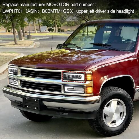 LED Headlight Assembly High/Low Beam & White DRL with Welcome Sequence Left Driver Side Compatible with 1988-1998 Chevy GMC C/K1500 C/K2500 C/K3500 Suburban Tahoe Yukon in Kuwait