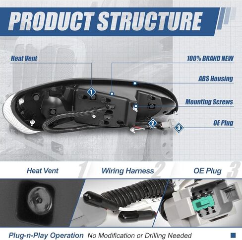 مجموعات المصابيح الأمامية من Auto Dynasty زوج جهاز عرض هالو DRL مزدوج على شكل C مع إشارة انعطاف LED متوافقة مع Peterbilt 325 330 335 337 340 348 382 384 386 387 99-20، كروم in Kuwait