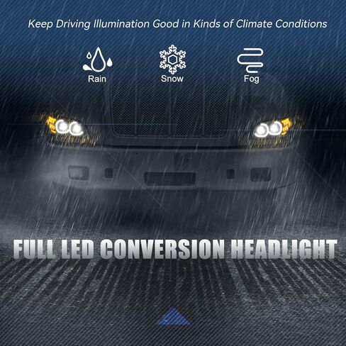 مجموعات المصابيح الأمامية من Auto Dynasty زوج جهاز عرض هالو DRL مزدوج على شكل C مع إشارة انعطاف LED متوافقة مع Peterbilt 325 330 335 337 340 348 382 384 386 387 99-20، كروم in Kuwait