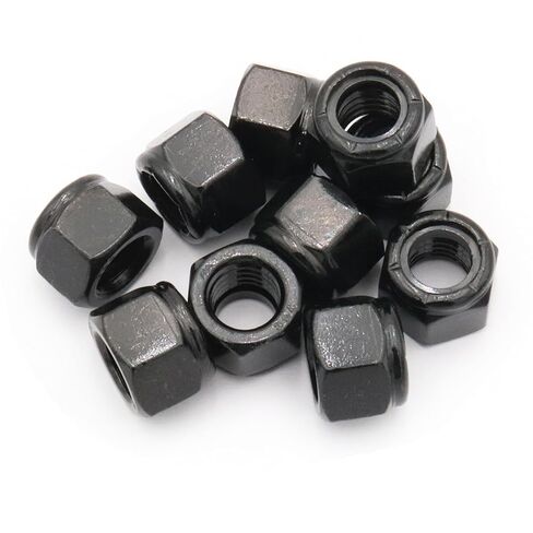 100pcs Nylon Insert Hex Lock Nuts, 10# 32 Inch Lock Nuts, 304 Stainless Steel (Black) in Saudi Arabia