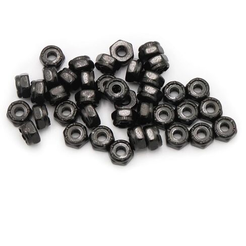 100pcs Nylon Insert Hex Lock Nuts, 10# 32 Inch Lock Nuts, 304 Stainless Steel (Black) in Saudi Arabia