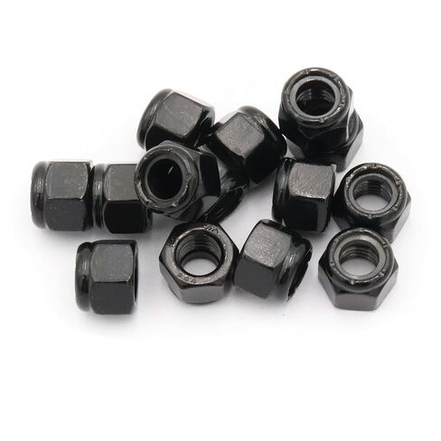 100pcs Nylon Insert Hex Lock Nuts, 10# 32 Inch Lock Nuts, 304 Stainless Steel (Black) in Saudi Arabia