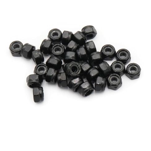 100pcs Nylon Insert Hex Lock Nuts, 10# 32 Inch Lock Nuts, 304 Stainless Steel (Black) in Saudi Arabia