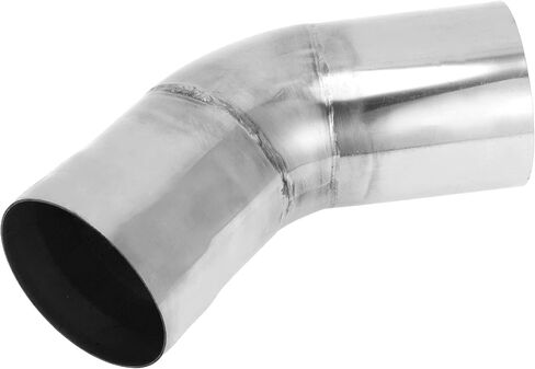 Motoforti 2.25 "OD 45 درجة مغزل أنبوب العادم سيارة العادم الأنابيب مغزل الانحناء لتقوم بها بنفسك أنابيب مخصصة الأنابيب 3.94" طول الساق T304 الفولاذ المقاوم للصدأ الفضة لهجة in Kuwait