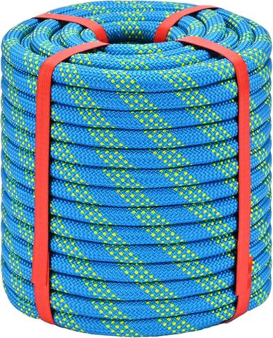 1/2 Inch Arborist Bull Rope 150 ft - Heavy Duty Static Line for General Rigging, Color-Coded Tagline & Tree Felling - High Strength Polyester Utility Rope, Blue in Saudi Arabia